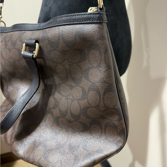 Coach F34614 Peyton Brown Signature Pleated Tote Satchel Handbag Purse - Picture 10 of 12